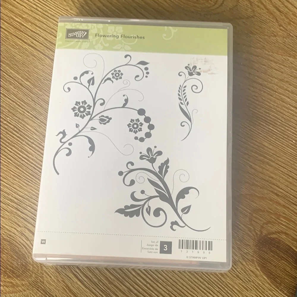 Stampin’ Up! Rubber Stamp Set Flowering Flourishes Set of 3